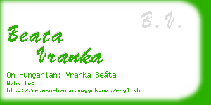 beata vranka business card